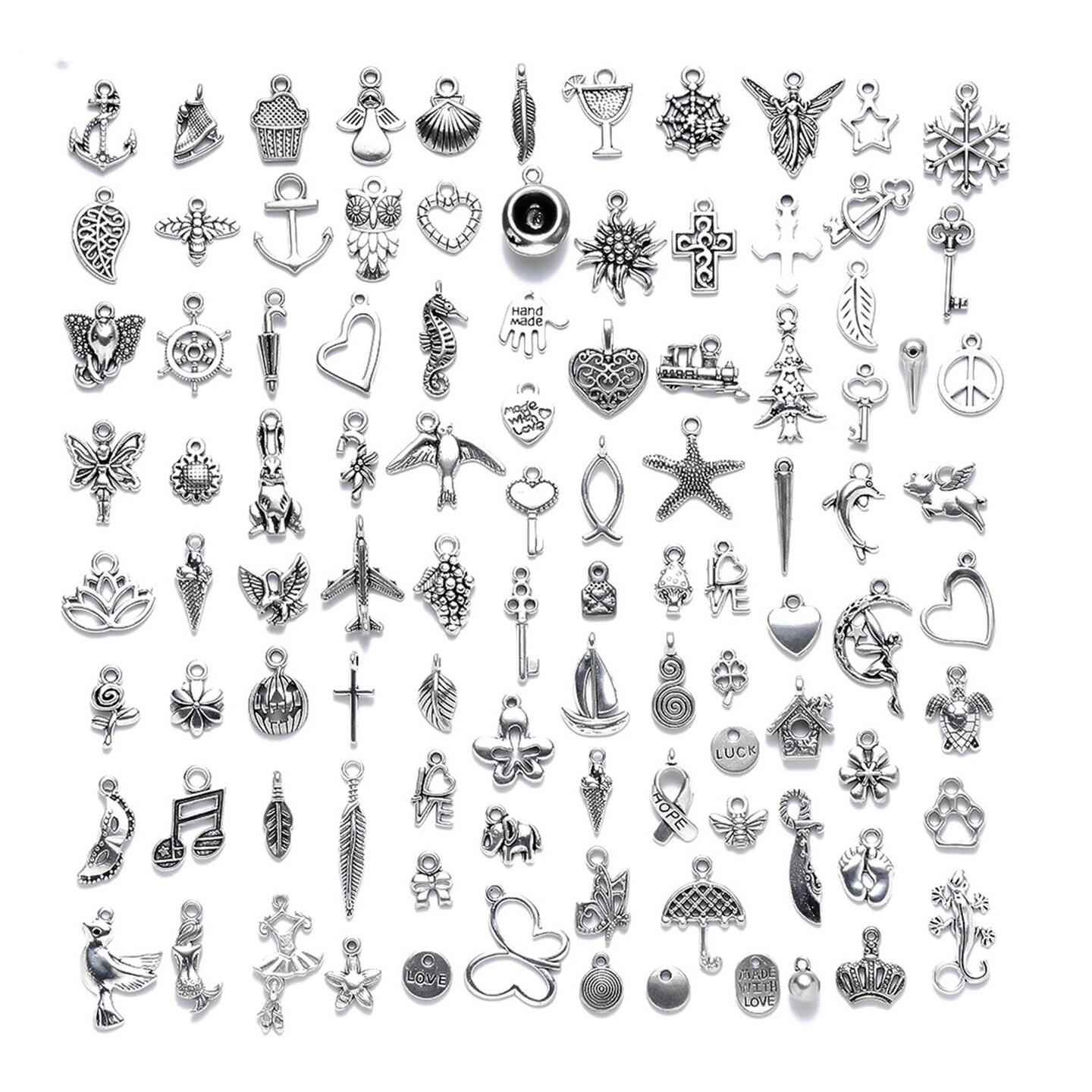 Generic 100Pcs Pendants DIY Beautiful Alloy Jewelry Making Accessories for Necklace