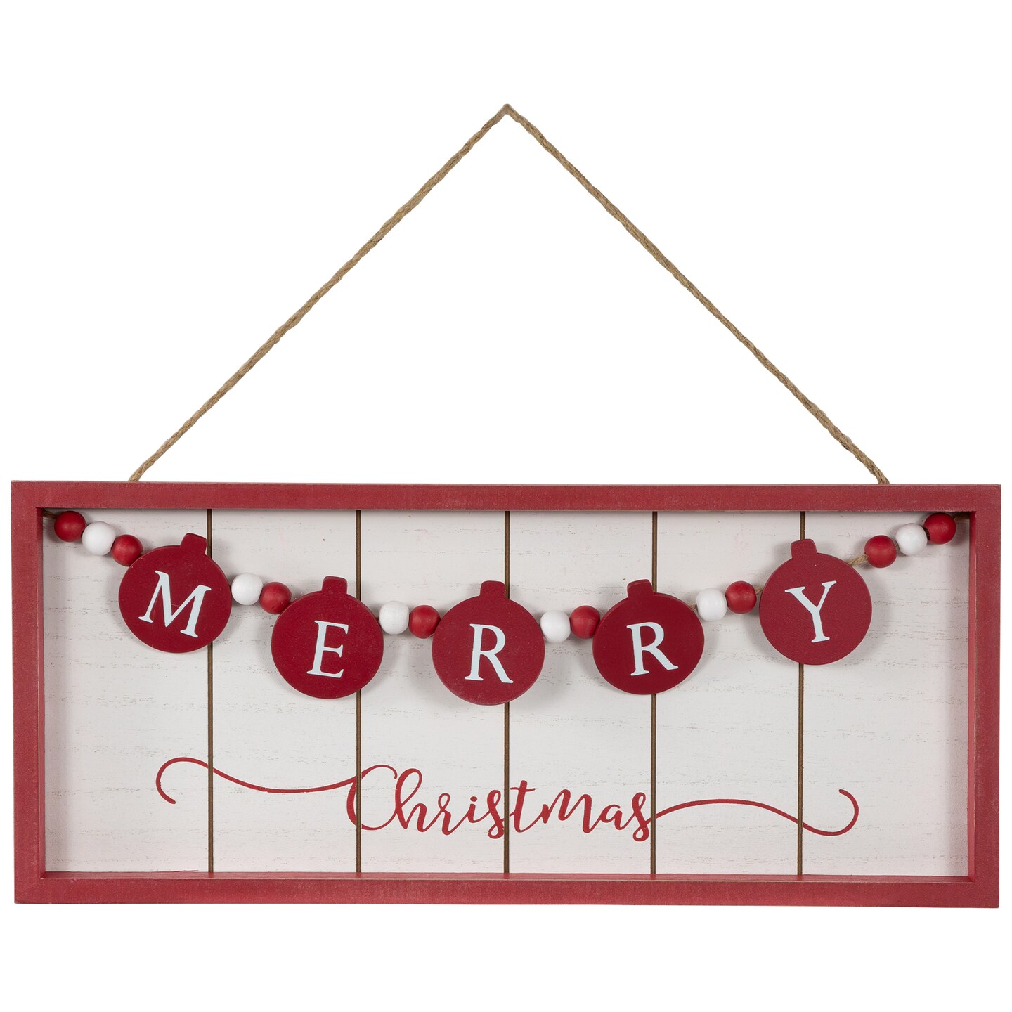 Northlight 14&#x22; Framed &#x22;Merry Christmas&#x22; Wooden Hanging Wall Sign