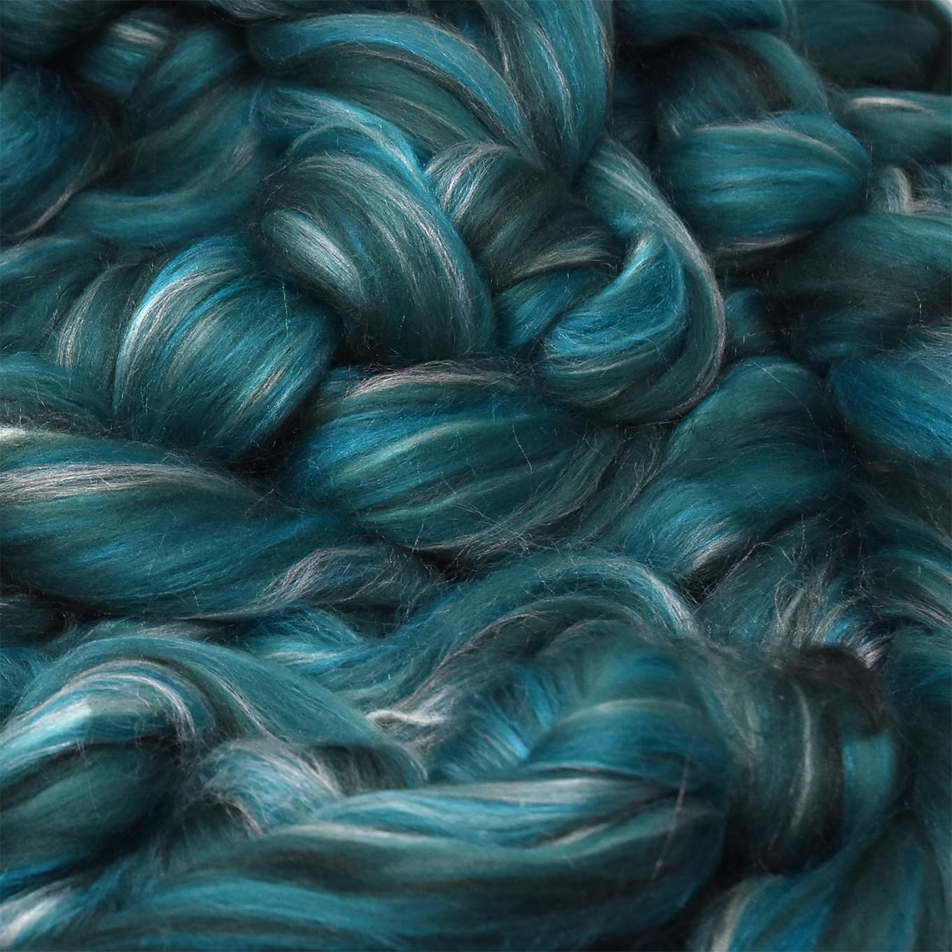 Merino Silk Luxe Tonal Designer Blend. Superfine Merino, Mulberry Silk, Tussah Silk. Top Roving for Spinning or Felting.