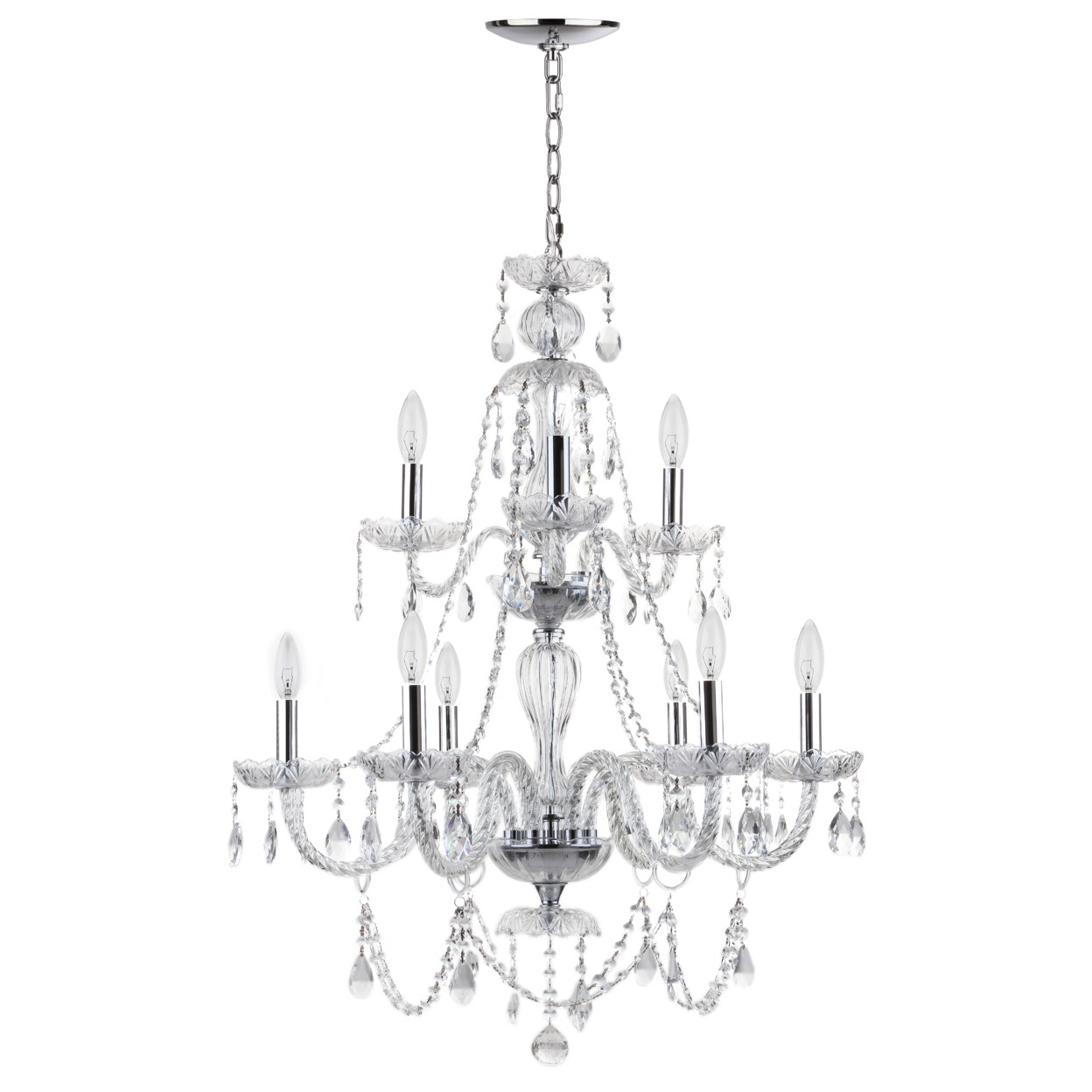 Safavieh   Aura Chandelier | Clear / Chrome |