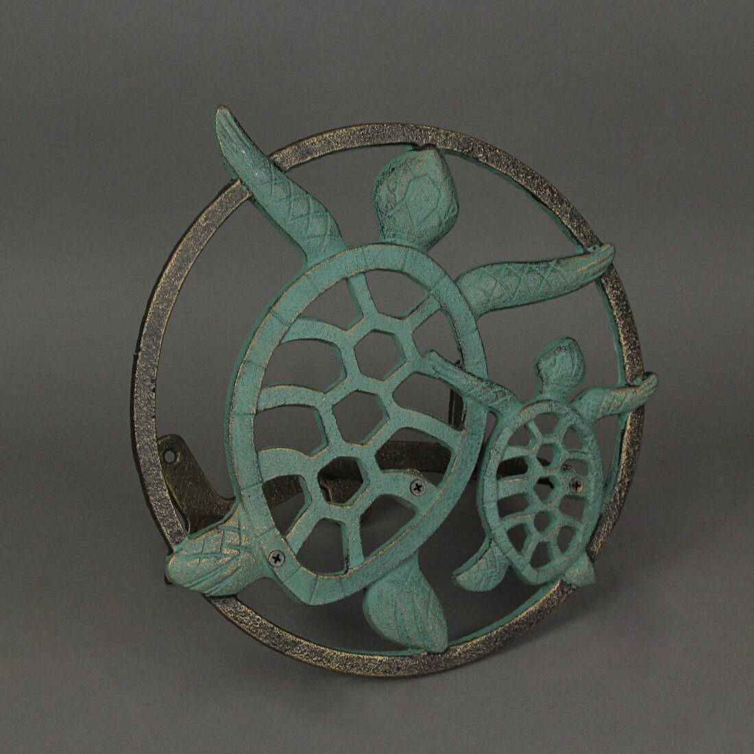 Cast Iron Sea Turtle Decorative Wall Mounted Hanging Garden Hose Holder