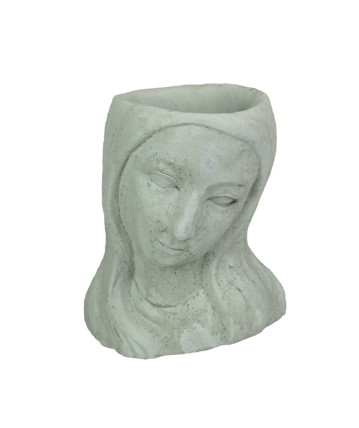 Long-Haired Maiden Cast Polyresin Head Planter Pot 8 Inches High