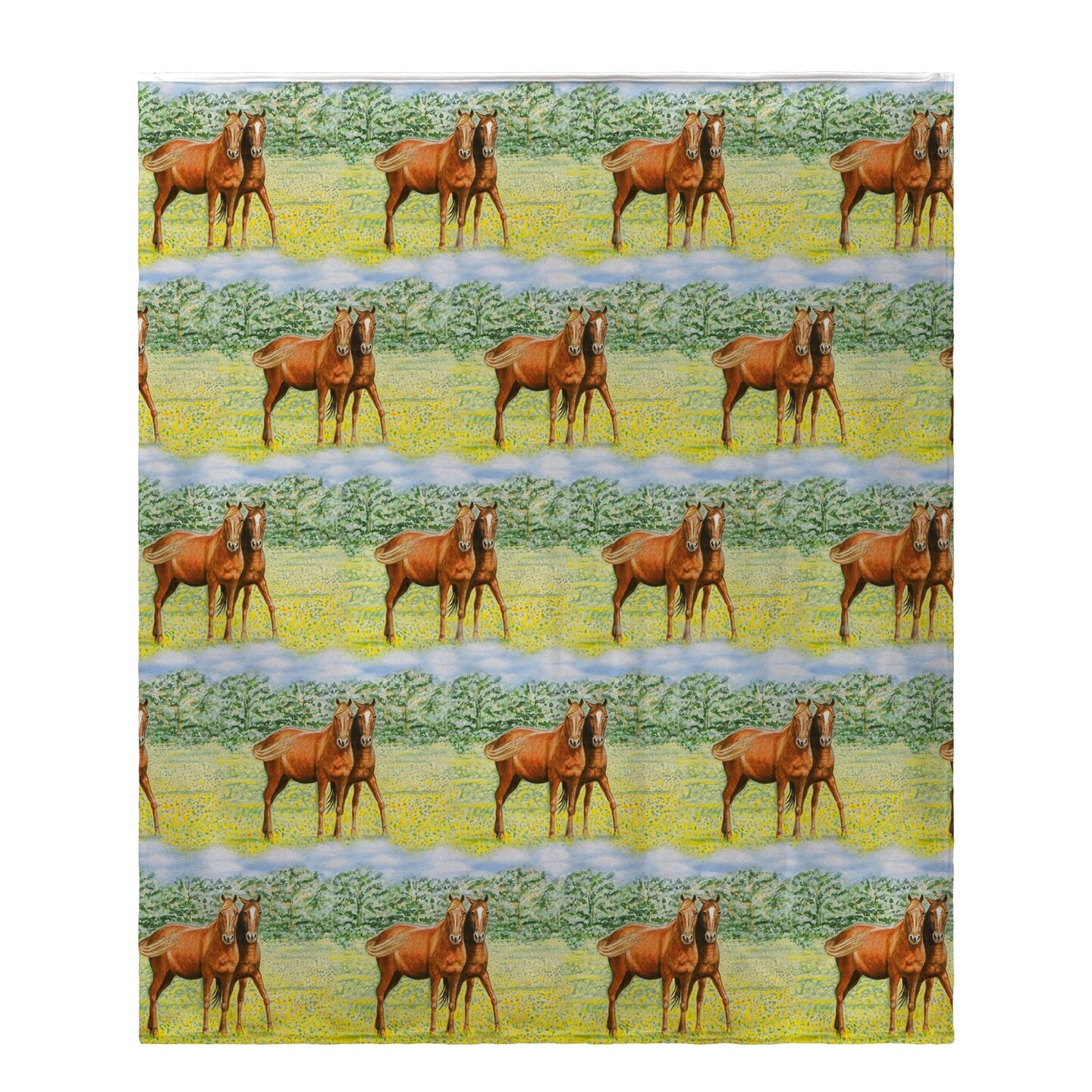 Betsy Drake Two Horses Fleece Throw