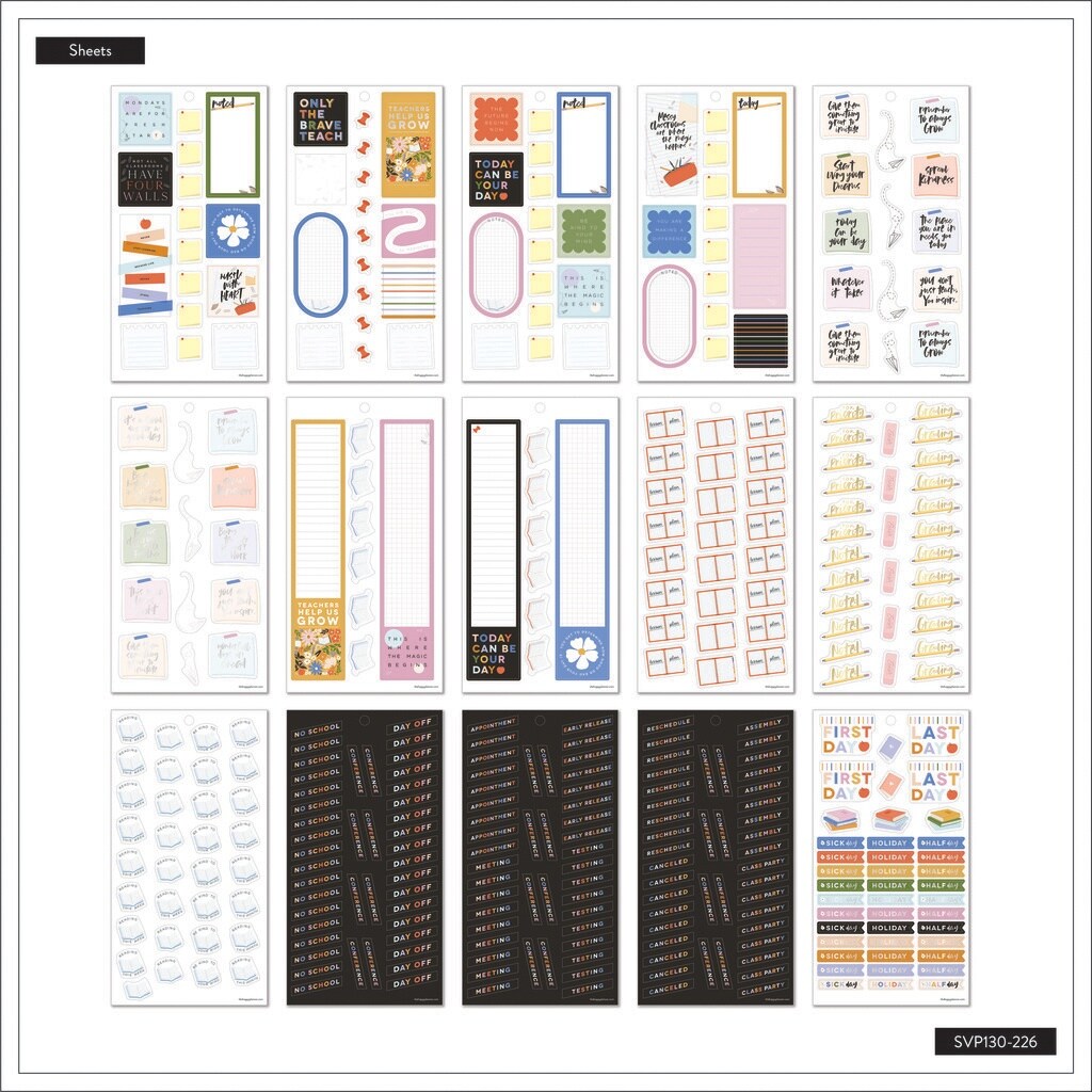 Happy Planner Sticker Value Pack 30/Sheets-Teacher Notes Classic