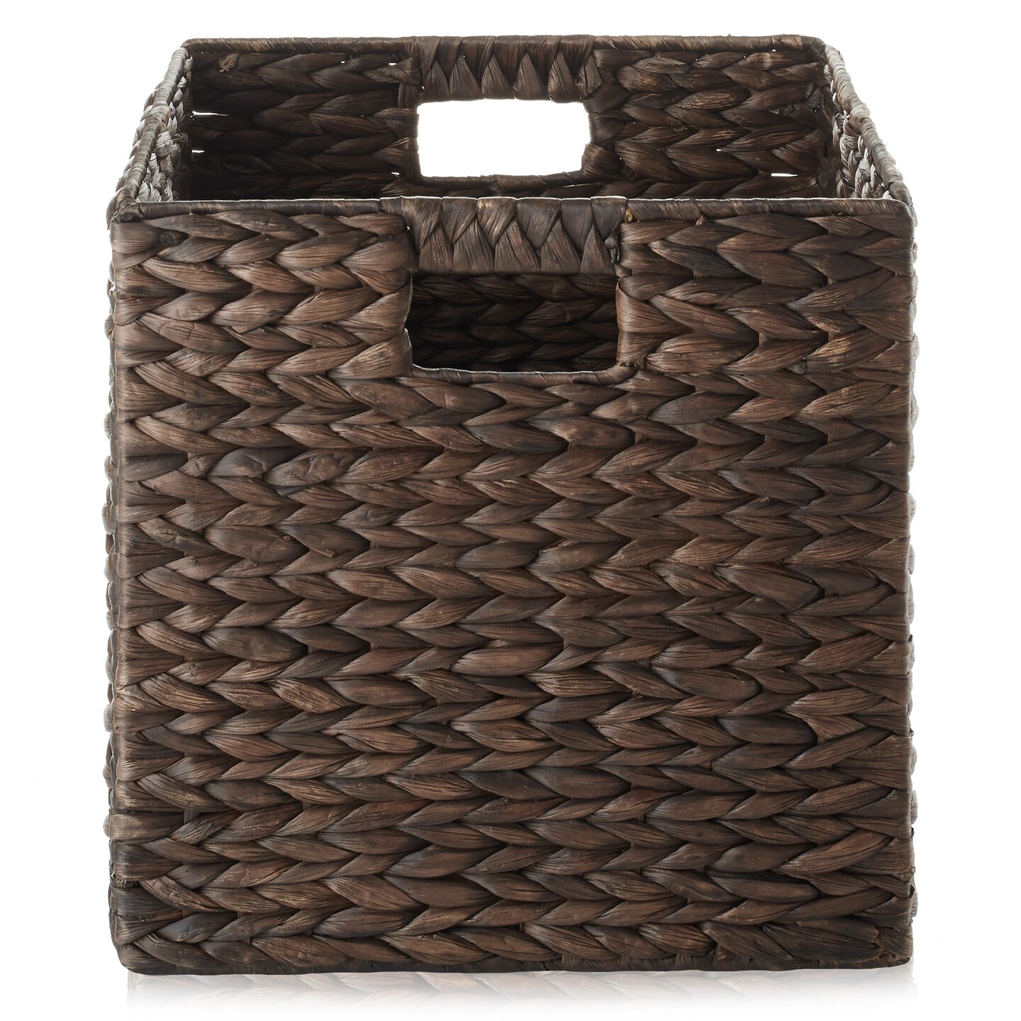 Casafield 12" x 12" Water Hyacinth Storage Baskets, Collapsible Cube Organizers, Woven Bins for Bathroom, Bedroom, Laundry, Pantry, Shelves