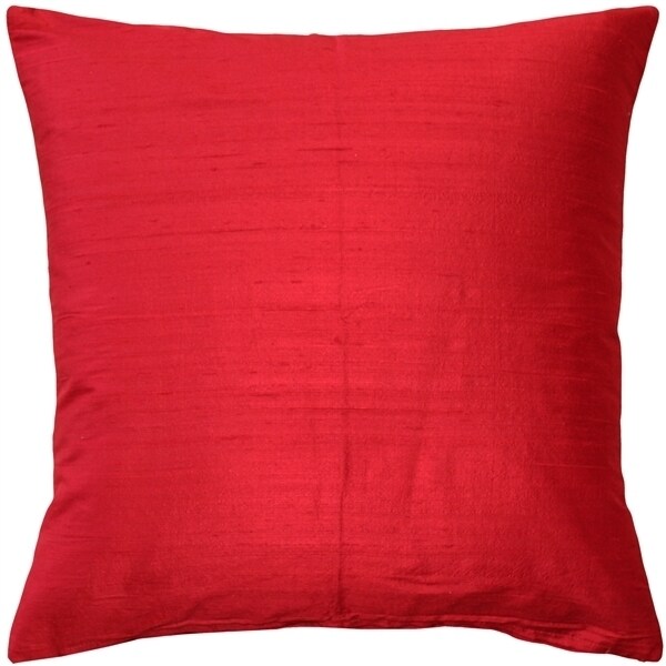 Pillow Decor   - Sankara Red Silk Throw Pillow 20x20
