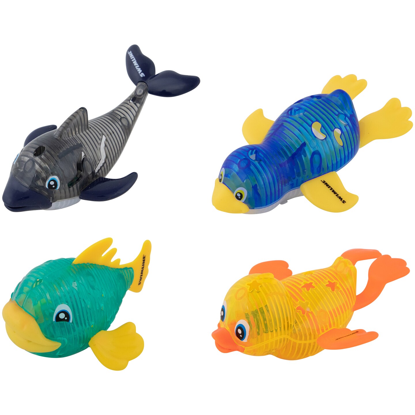 Swimline Set of 4 Water Activated  Light-Up Sea Animals Swimming Pool Dive Toys
