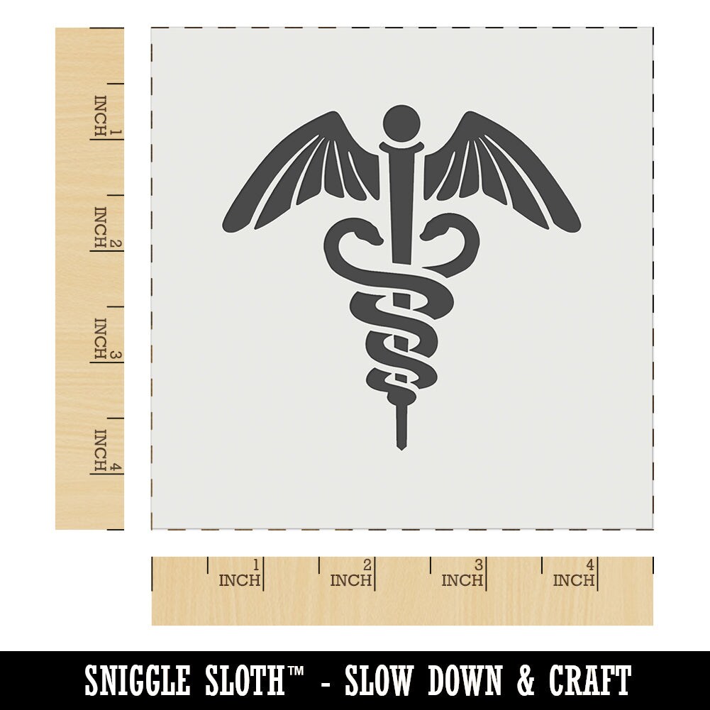 Caduceus Health Medical Symbol Wall Cookie DIY Craft Reusable Stencil