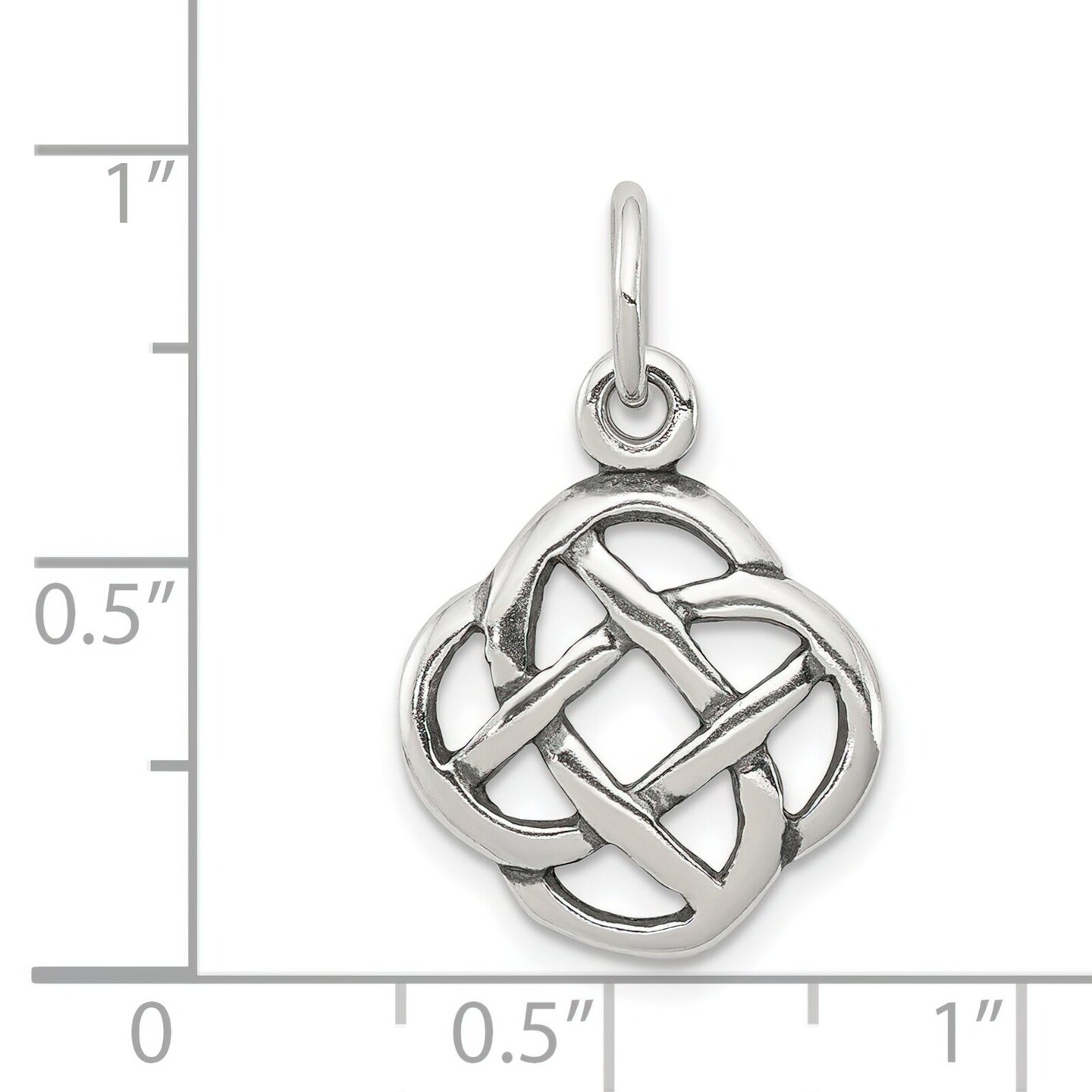 Sterling Silver Antiqued Celtic Knot Charm Pendant Jewerly 23mm x 15mm
