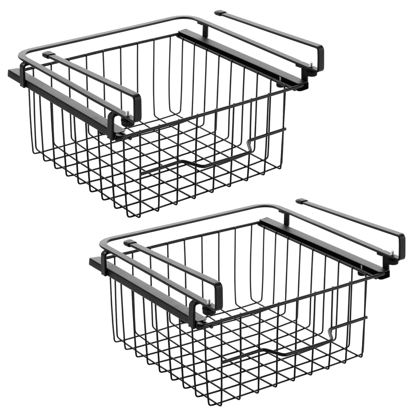 mDesign Compact Hanging Pullout Drawer Basket - Shelf Organizer