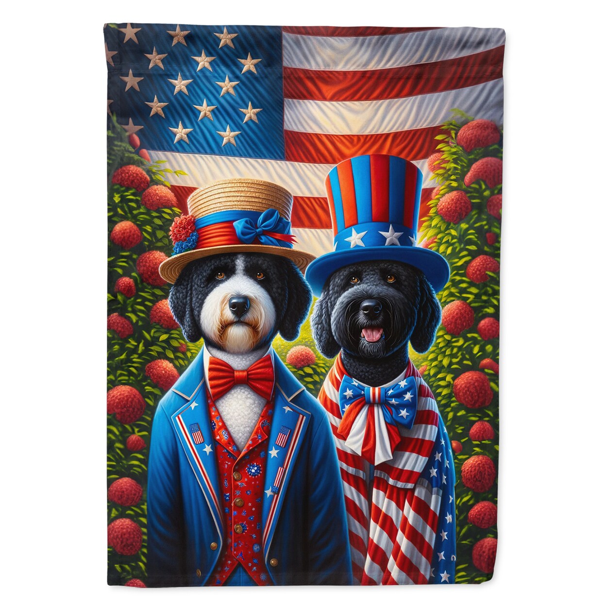 Caroline&#x27;s Treasures All American Portuguese Water Dog Garden Flag