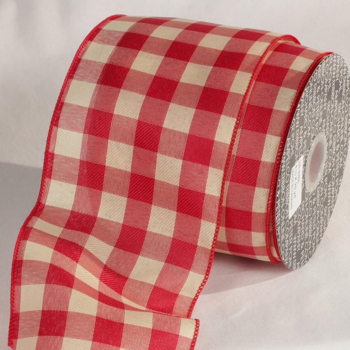 The Ribbon People Red and White Wired Craft Ribbon 4" x 20 yards
