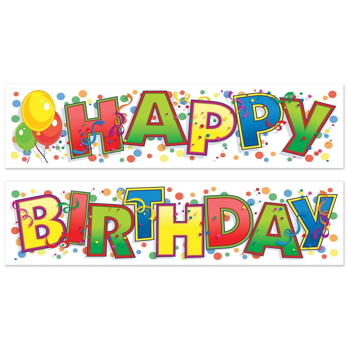 Party Central Club Pack of 24 Vibrantly Colored &#x22;Happy Birthday&#x22; Banner Hanging Decors 5&#x27;