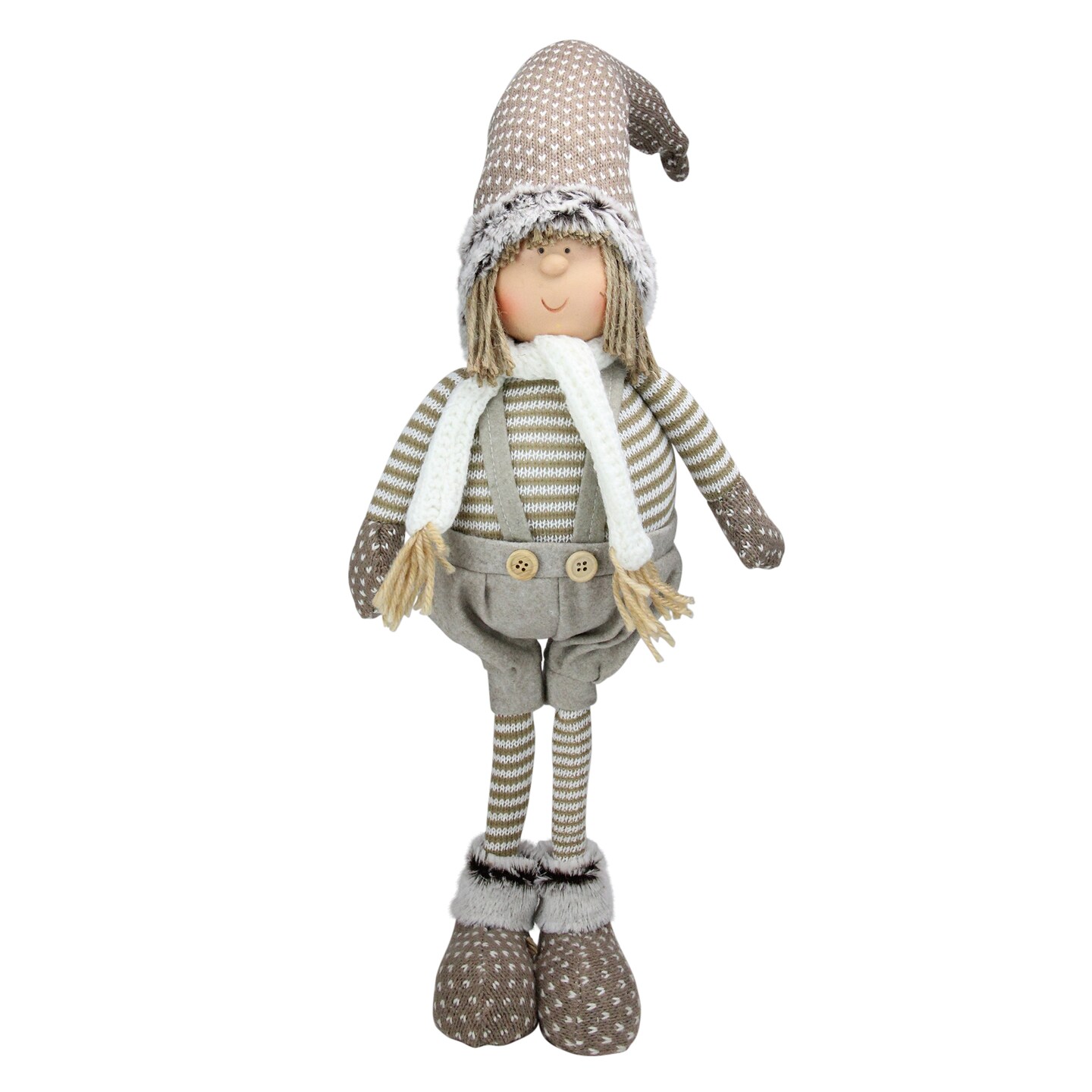 Northlight 26&#x22; Gray and Brown Standing Nordic Boy Christmas Tabletop Figure