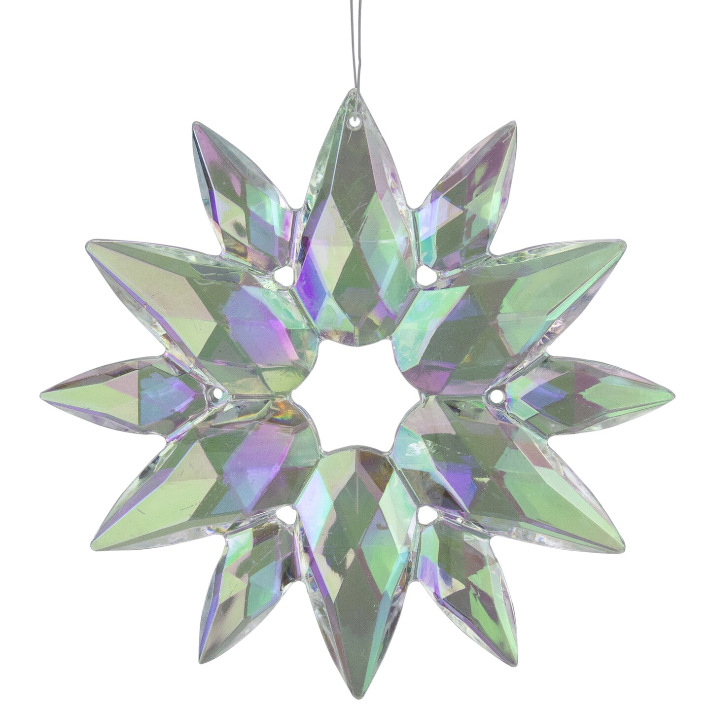 Kurt Adler 4.75" Acrylic Iridescent Snowflake Christmas Ornament