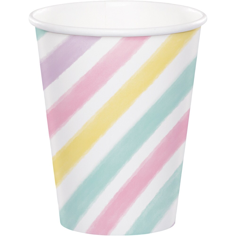 Party Central Club of 96 Pack White and Pink Unicorn Sparkle Paper Party Cups 5.62&#x22;