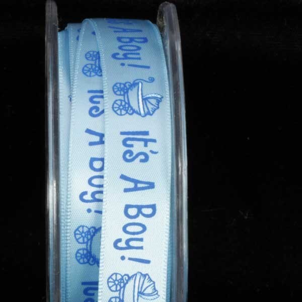 The Ribbon People Blue "It's A Boy" Craft Ribbon 0.5" x 54 Yards