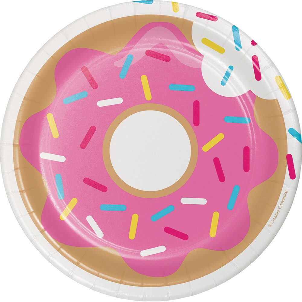 Party Central Donut Disposable Party Luncheon Plates - 6.75" - Club Pack of 96