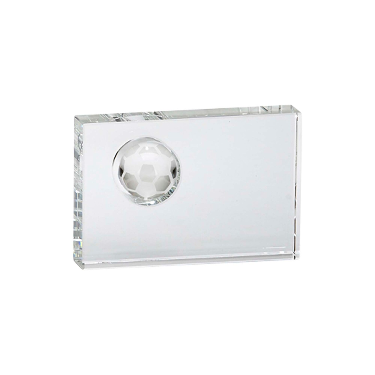 Contemporary Home Living 5" X 6" Optic Crystal Rectangular Soccer Trophy