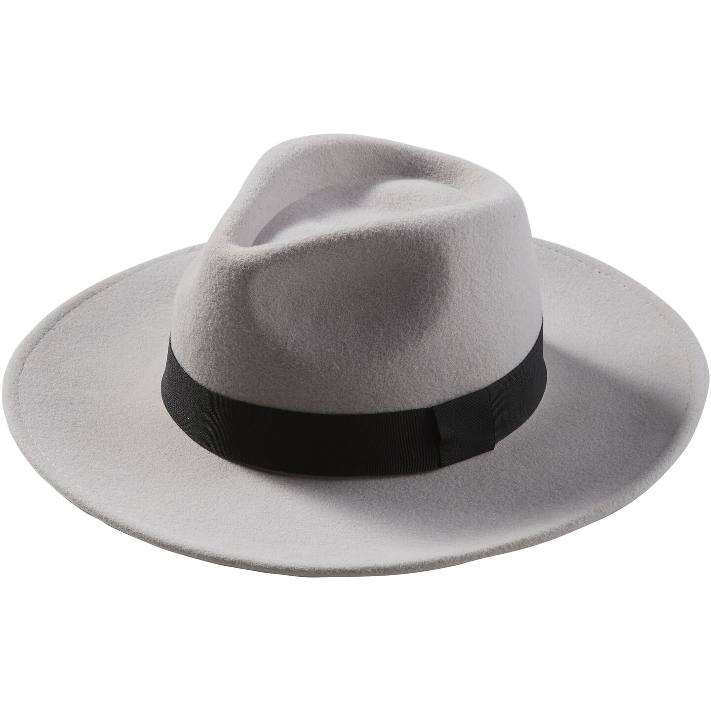 Contemporary Home Living 14&#x22; Gray Tickled Pink Hilary Wool Panama Hat