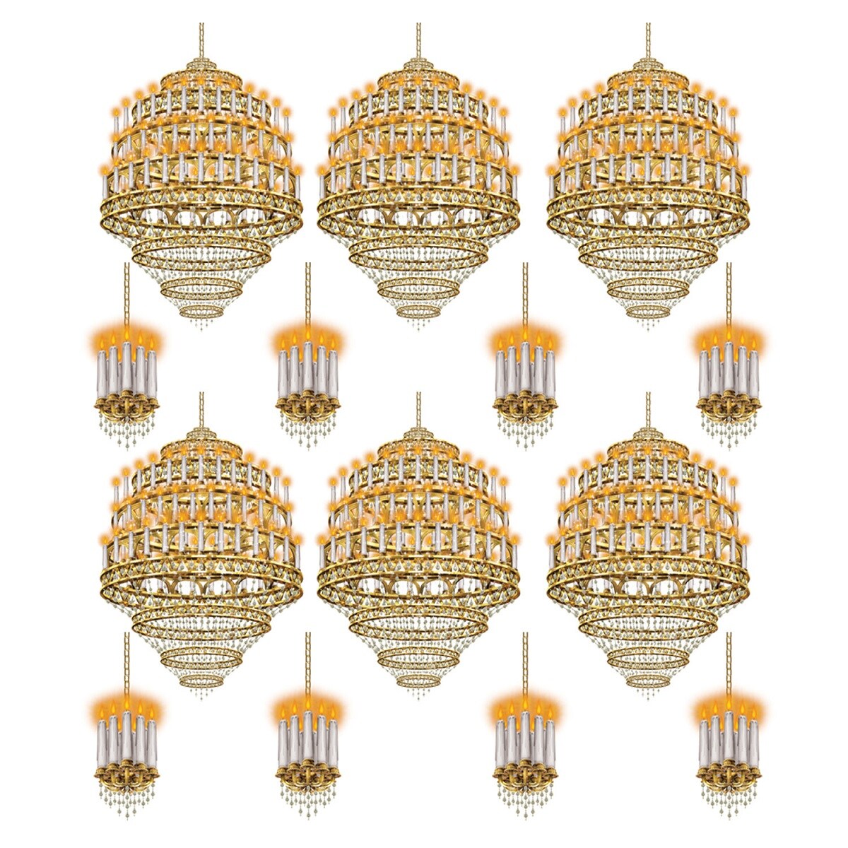 Party Central Club Pack of 168 Orange and Brown Lighting Chandelier Photo Props 27.5&#x22;