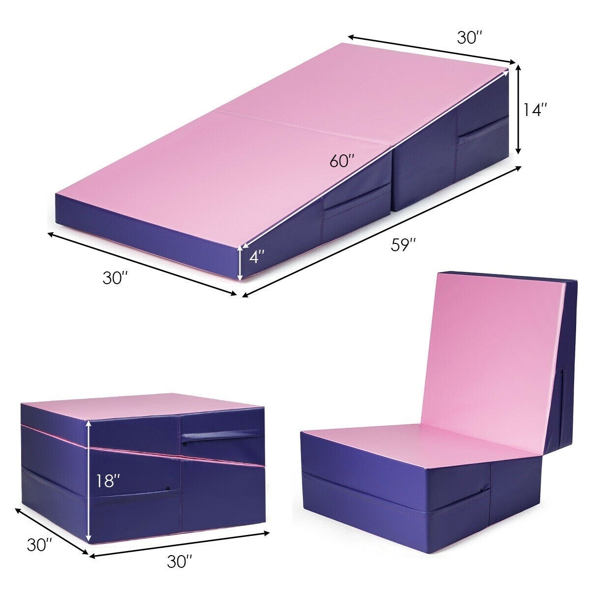 Tumbling Incline Gymnastics Exercise Folding Wedge Ramp Mat