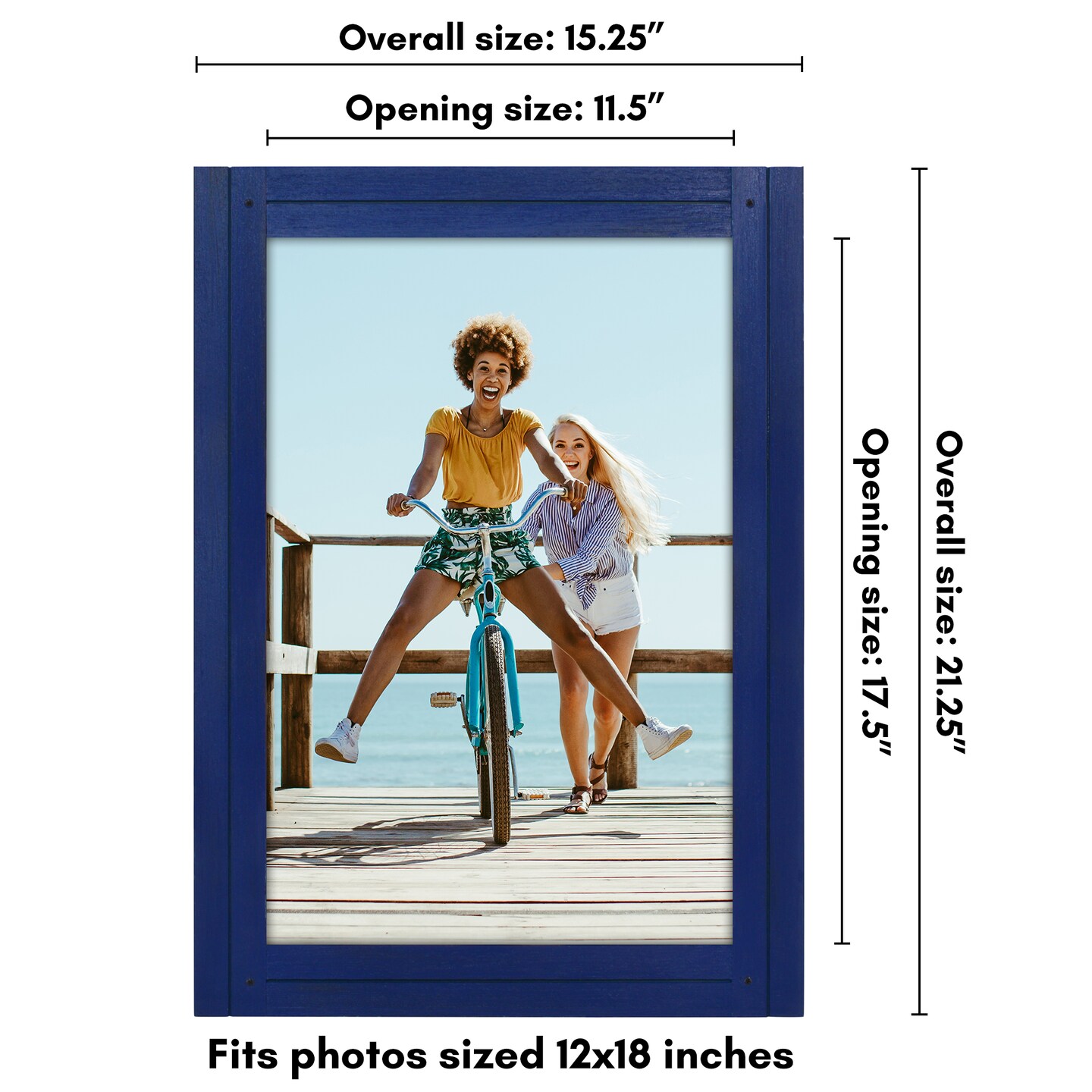 Americanflat Picture Frame - Rustic Picture Frame with Textured Engineered Wood, Shatter Resistant Glass and Easel Back - Horizontal and Vertical Display