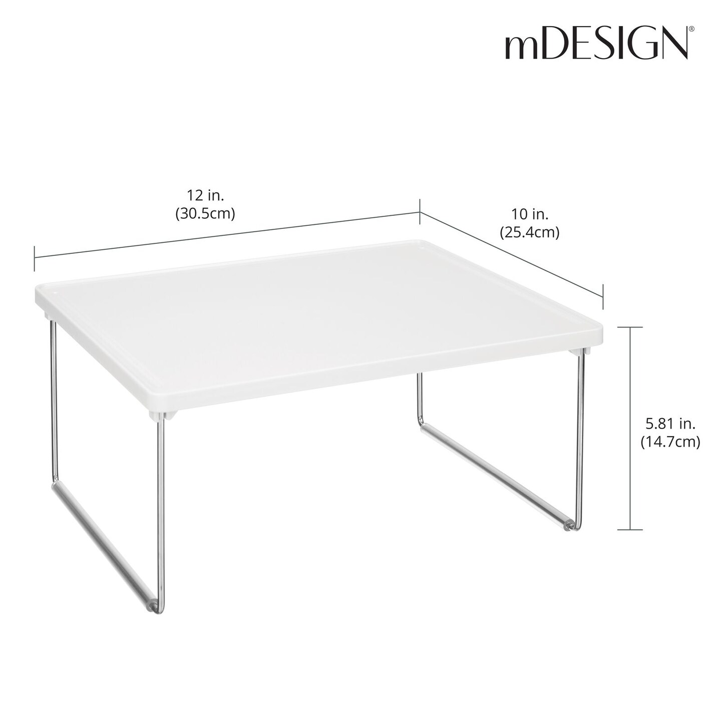 mDesign Metal Kitchen Cabinet Shelf Stacking Storage Organizer