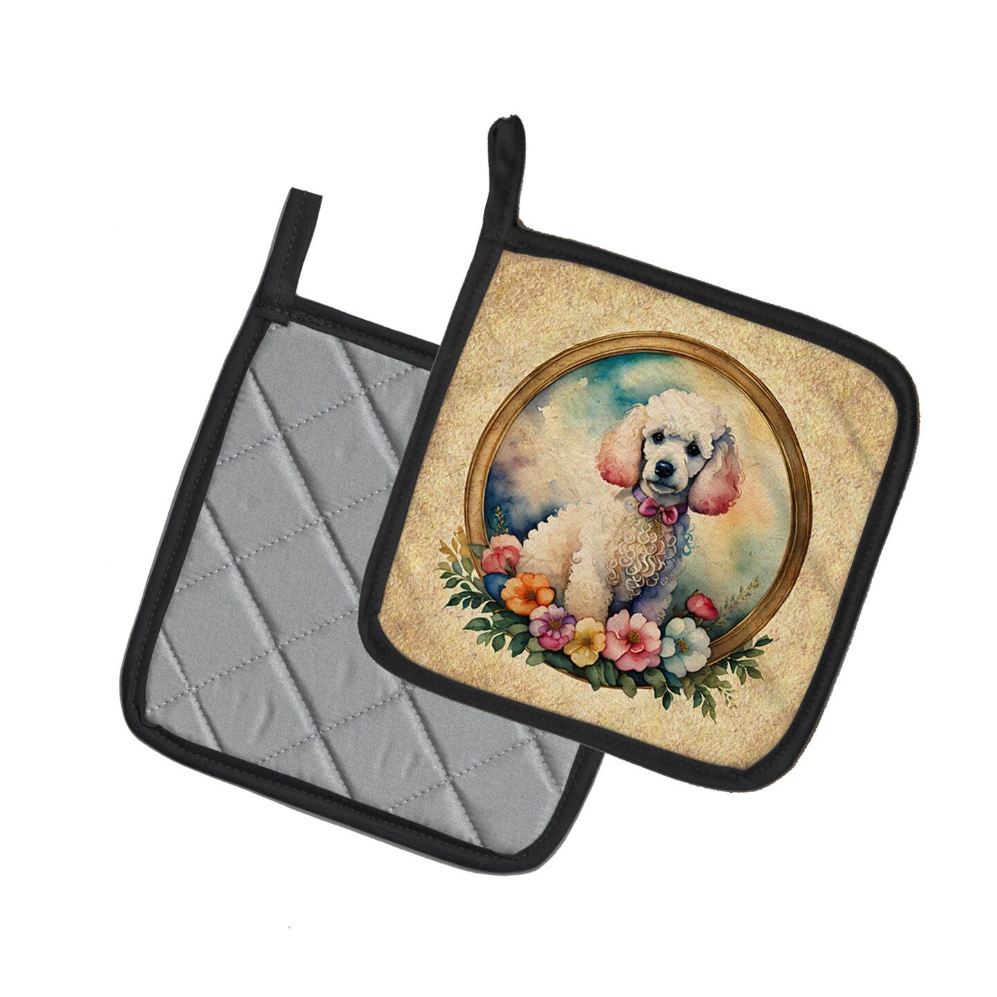 Caroline's Treasures Poodle and Flowers Pot Holders - Thumbnail 3