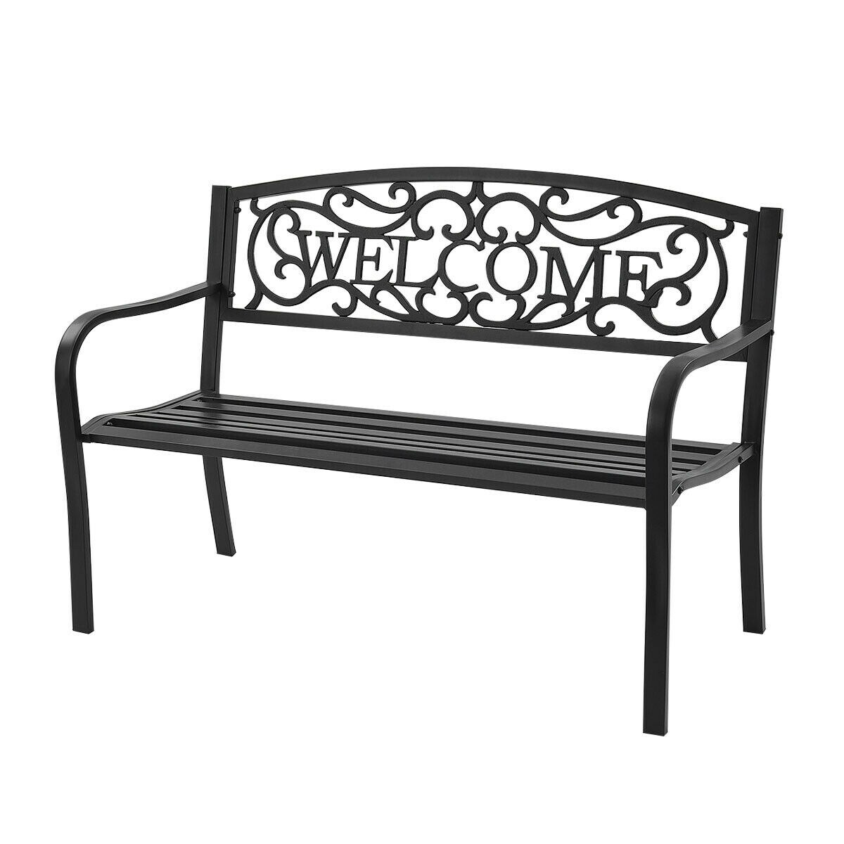 Outdoor Furniture Steel Frame Porch Garden Bench