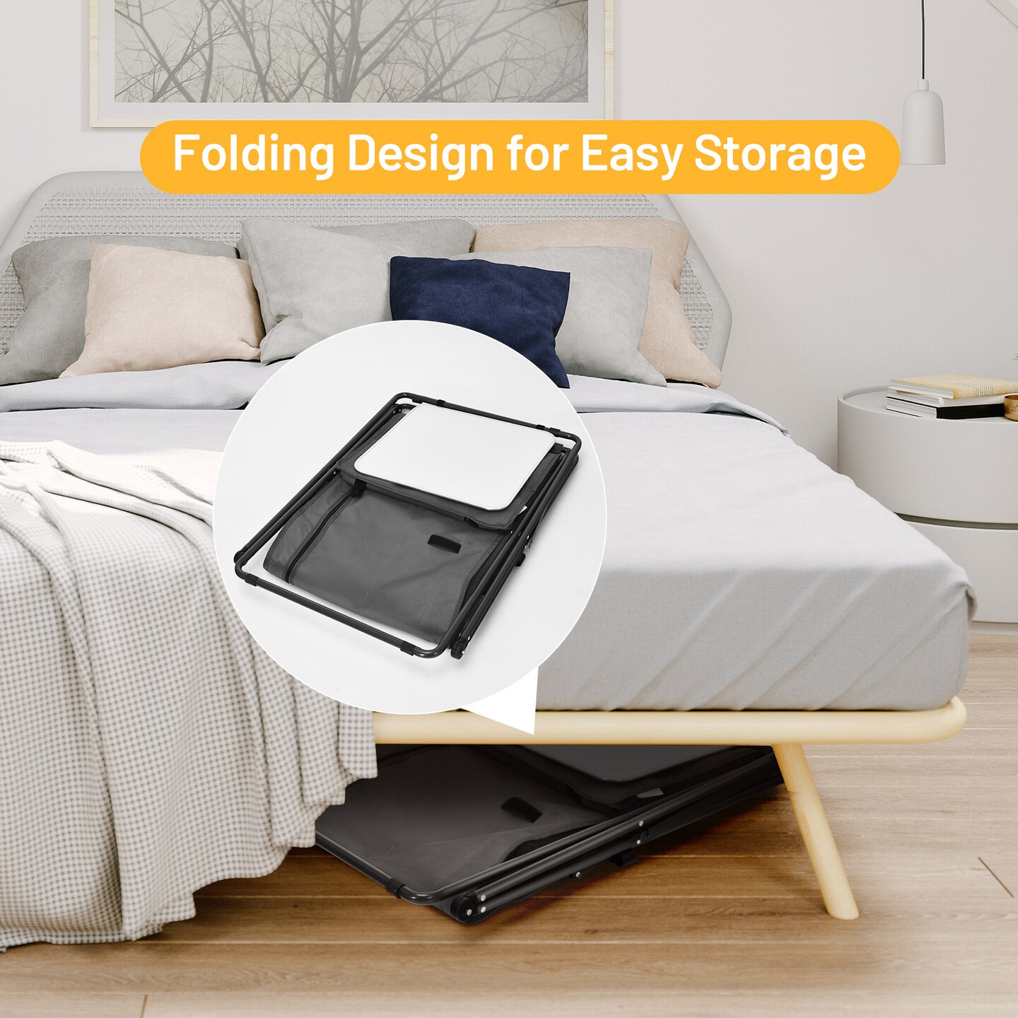 Folding Camping Storage Cabinet with 3 Shelves and Carry Bag