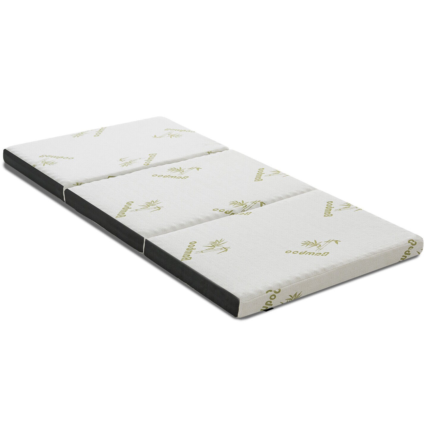Queen 3 Inch Tri-fold Memory Foam Floor Mattress Topper Portable with Carrying Bag