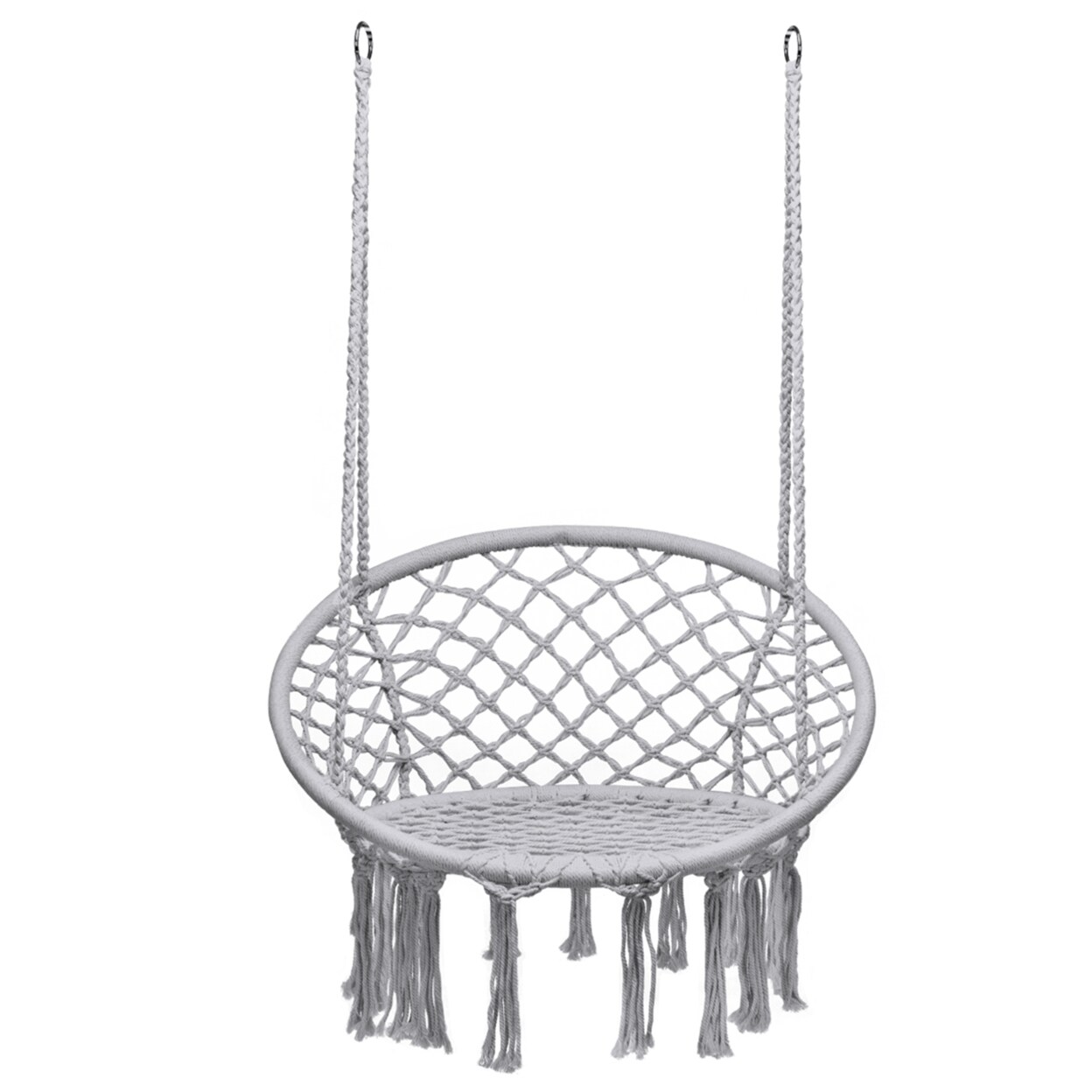 Gymax Hammock Chair Hanging Cotton Rope Macrame Swing Chair Indoor 