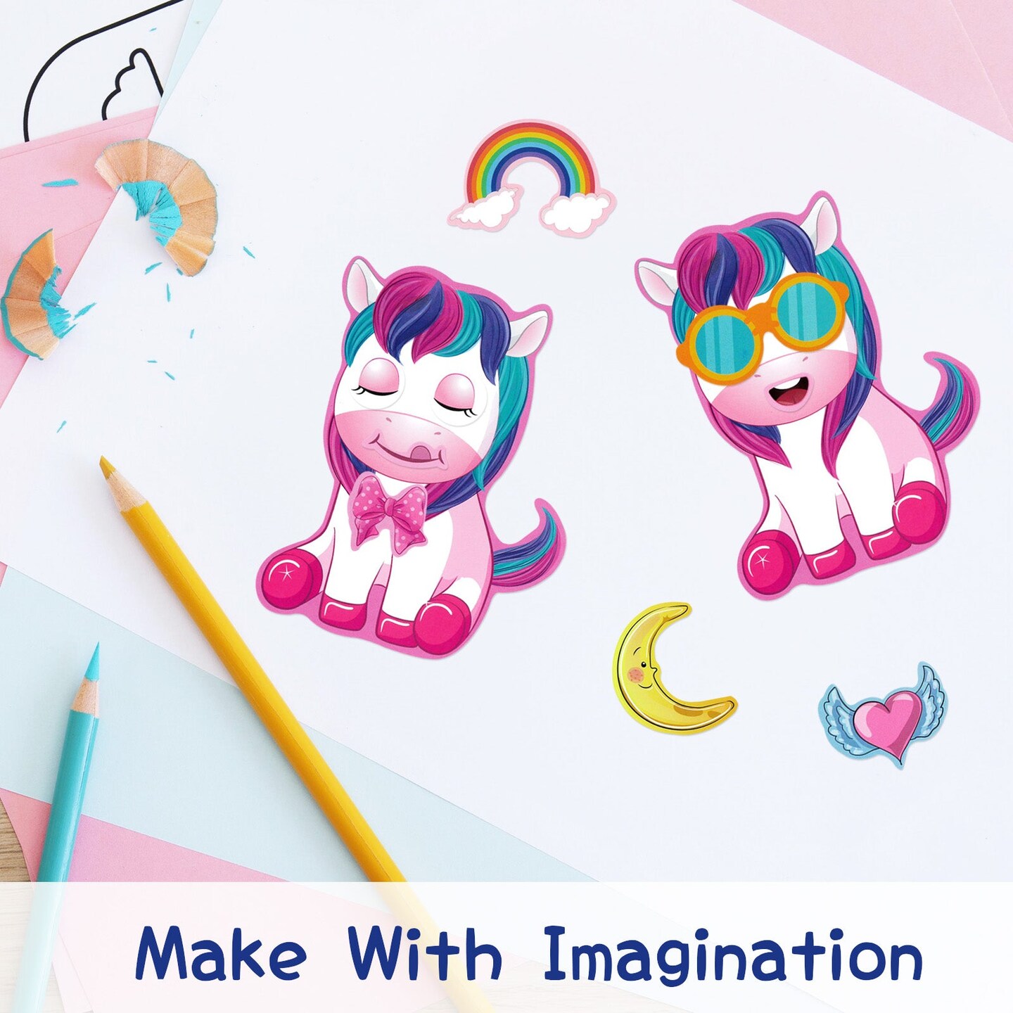 Wrapables Make Your Own Sticker Sheets, DIY Make a Face Animal, Food, Party Favor Stickers (24 Sheets)