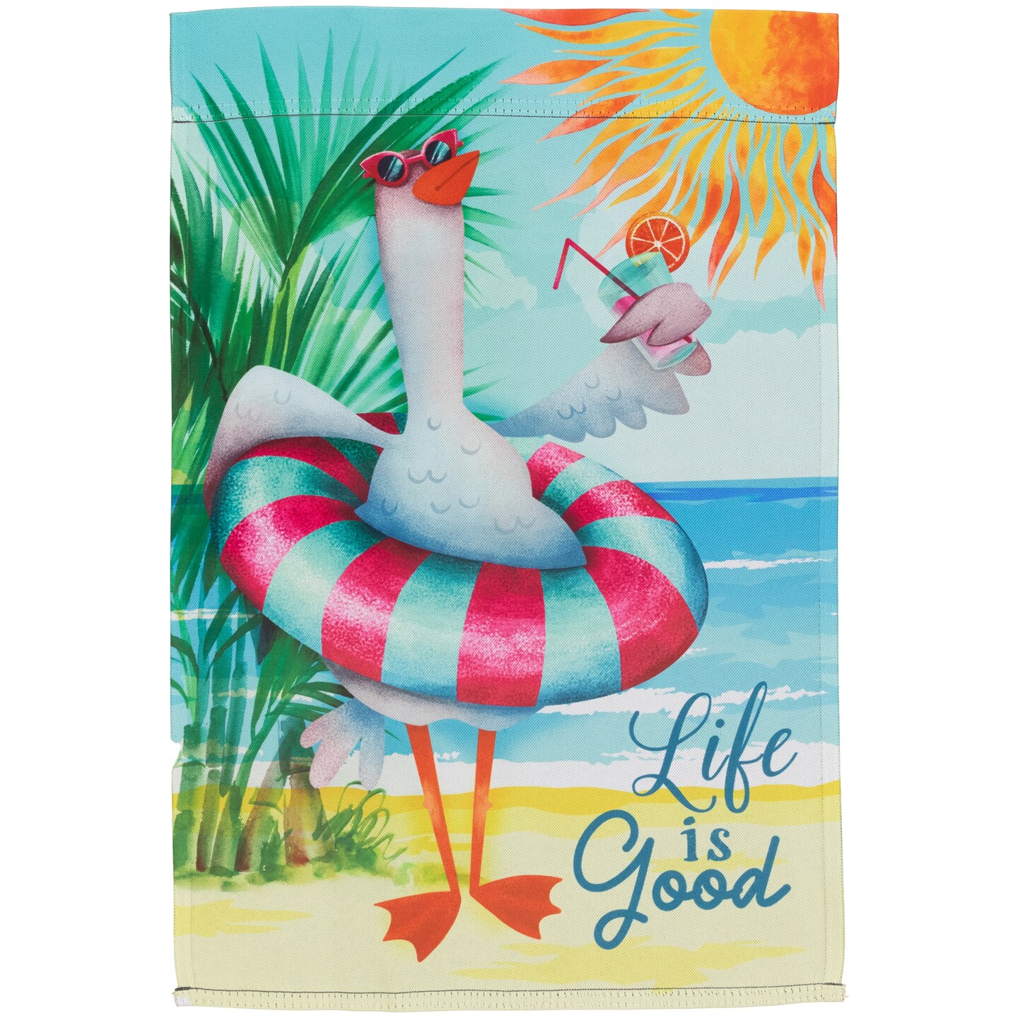 Northlight Beach Duck &#x22;Life Is Good&#x22; Outdoor Garden Flag 18&#x22; x 12.5&#x22;