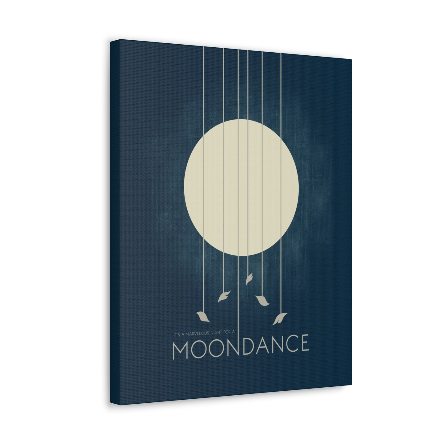 Moondance song lyric music poster wall art print modern moon birds