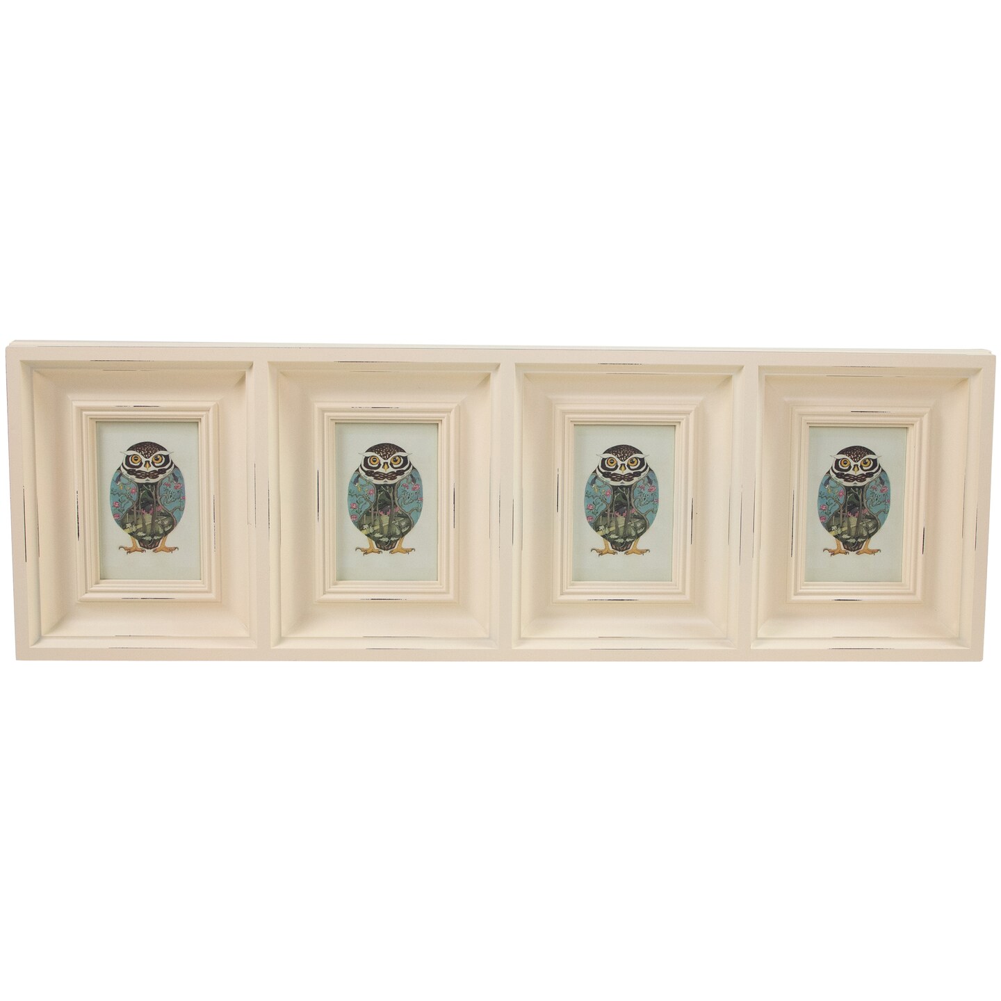 Northlight 33&#x22; Egg-shell White Weathered Collage Photo Frame