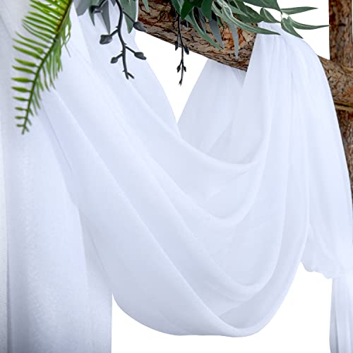 1pc White Wedding Arch Draping Fabric, Wedding Arch Drapes For Party