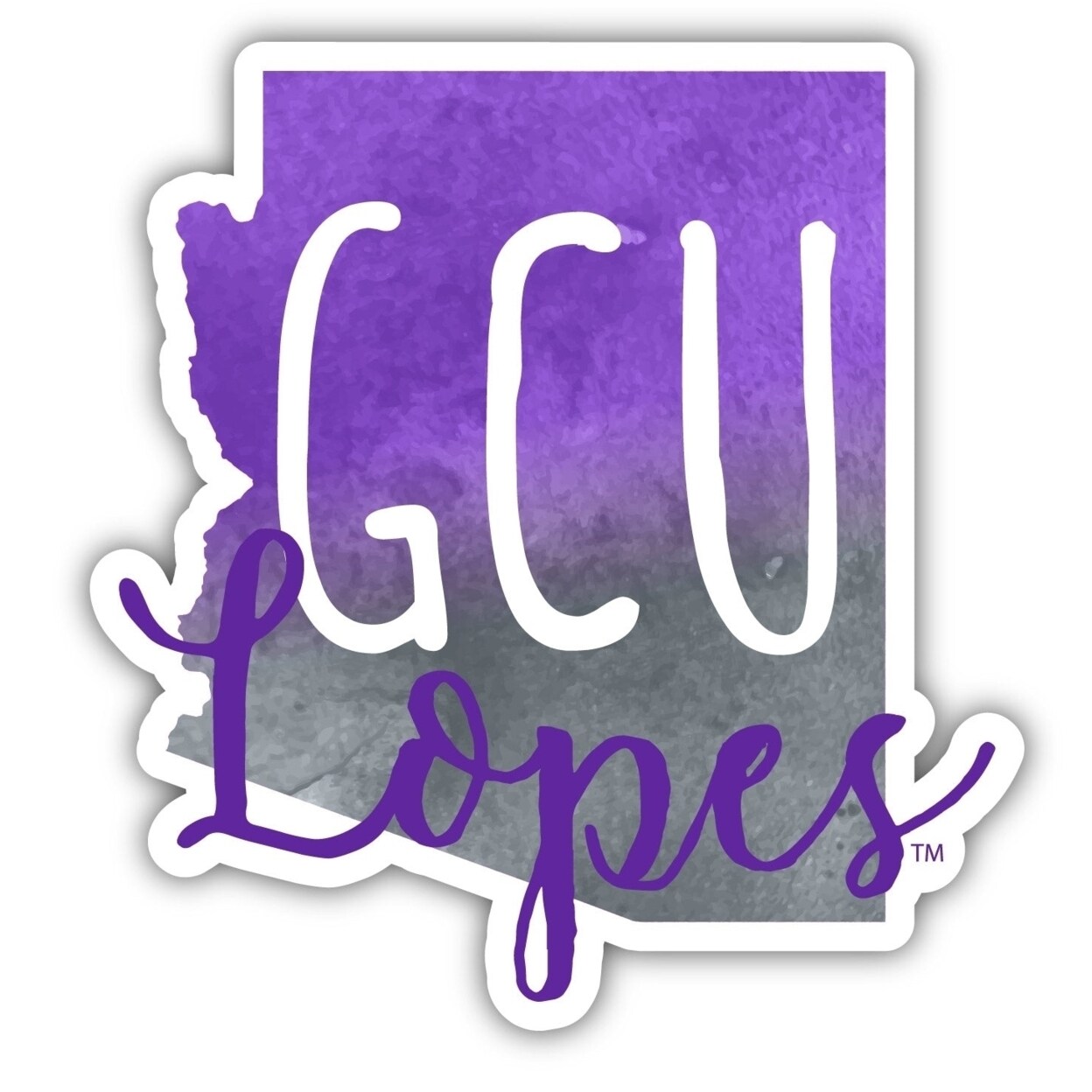 R and R Imports Grand Canyon University Lopes Watercolor State Die Cut Decal 2-Inch, Multi
