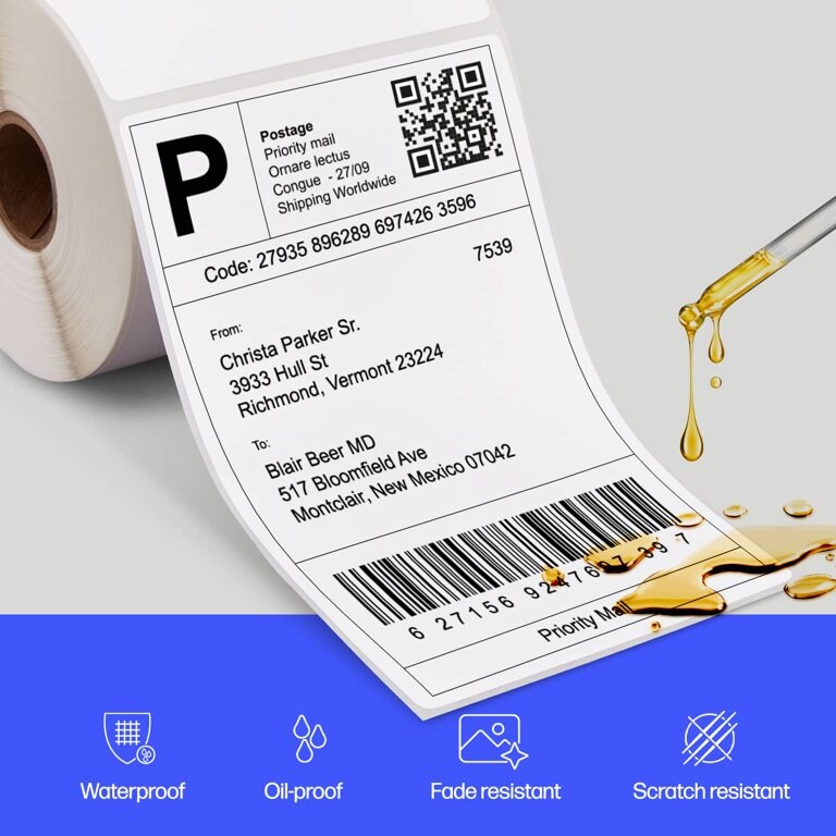 HP Direct Thermal Shipping Labels, Multipurpose Thermal Labels for Personal or Business Use for HP &#x26; Other Thermal Label Printers