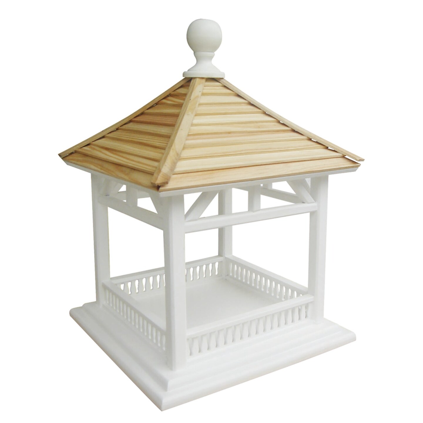 CC Home Furnishings Fully Functional Tropical Gazebo Inspired Outdoor Garden Bird Feeder