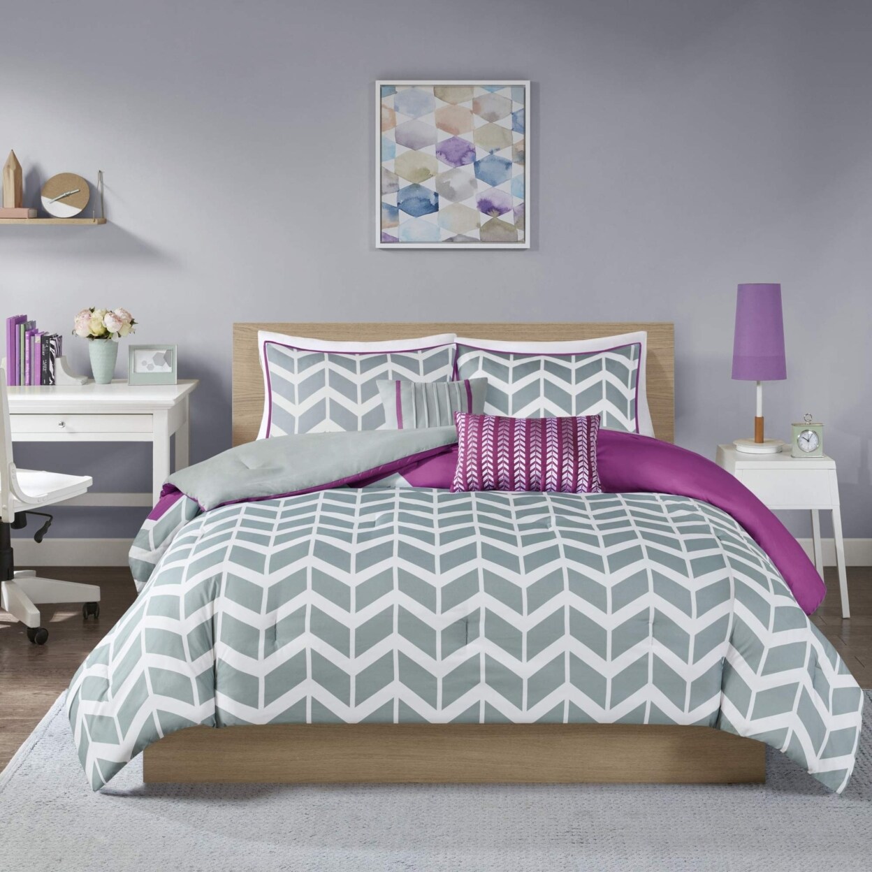 Intelligent Design   Nadia Comforter Set, Twin/ Twin X-Large, Purple