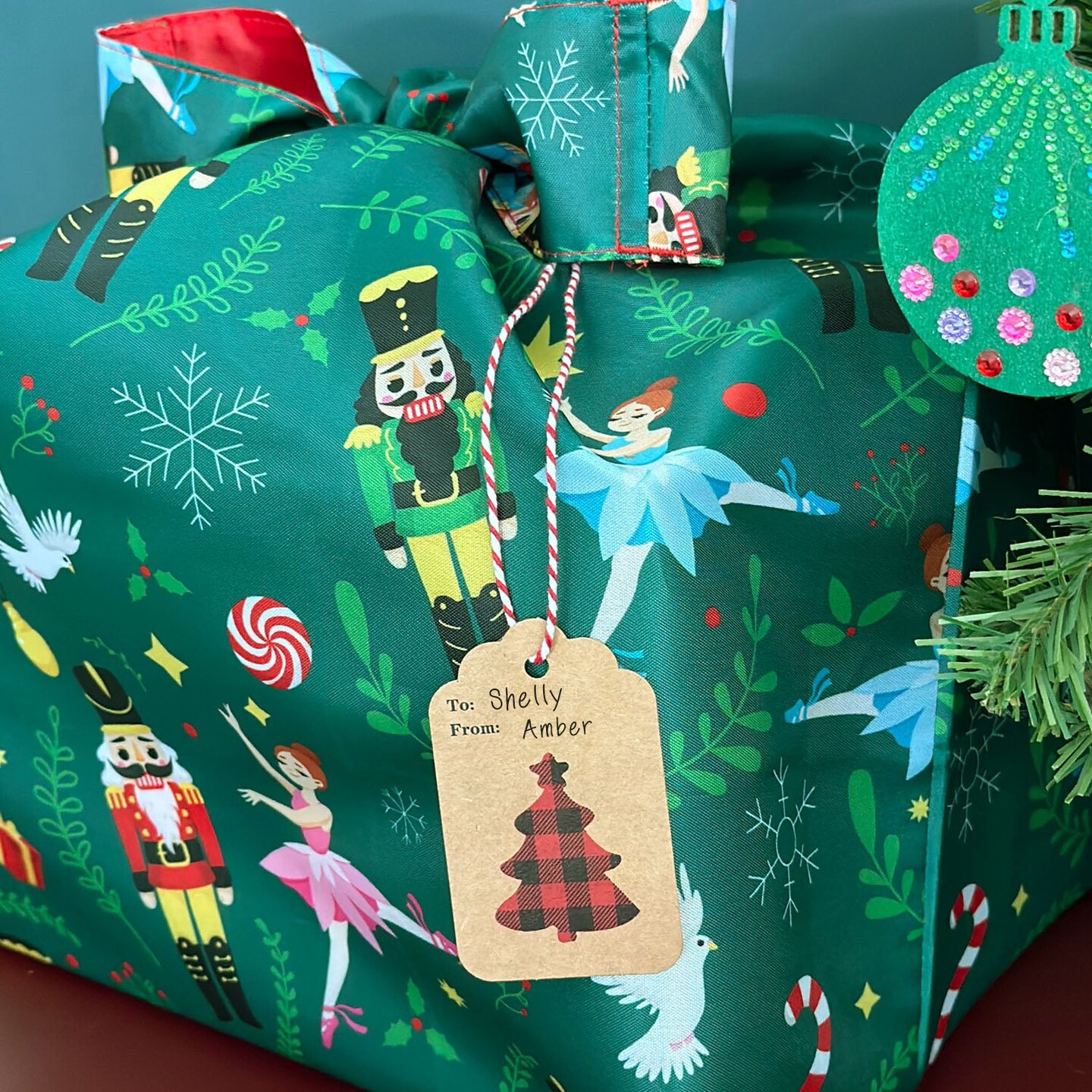 Wrapables Christmas Holiday AllyBag Collection Reusable Shopping Bag