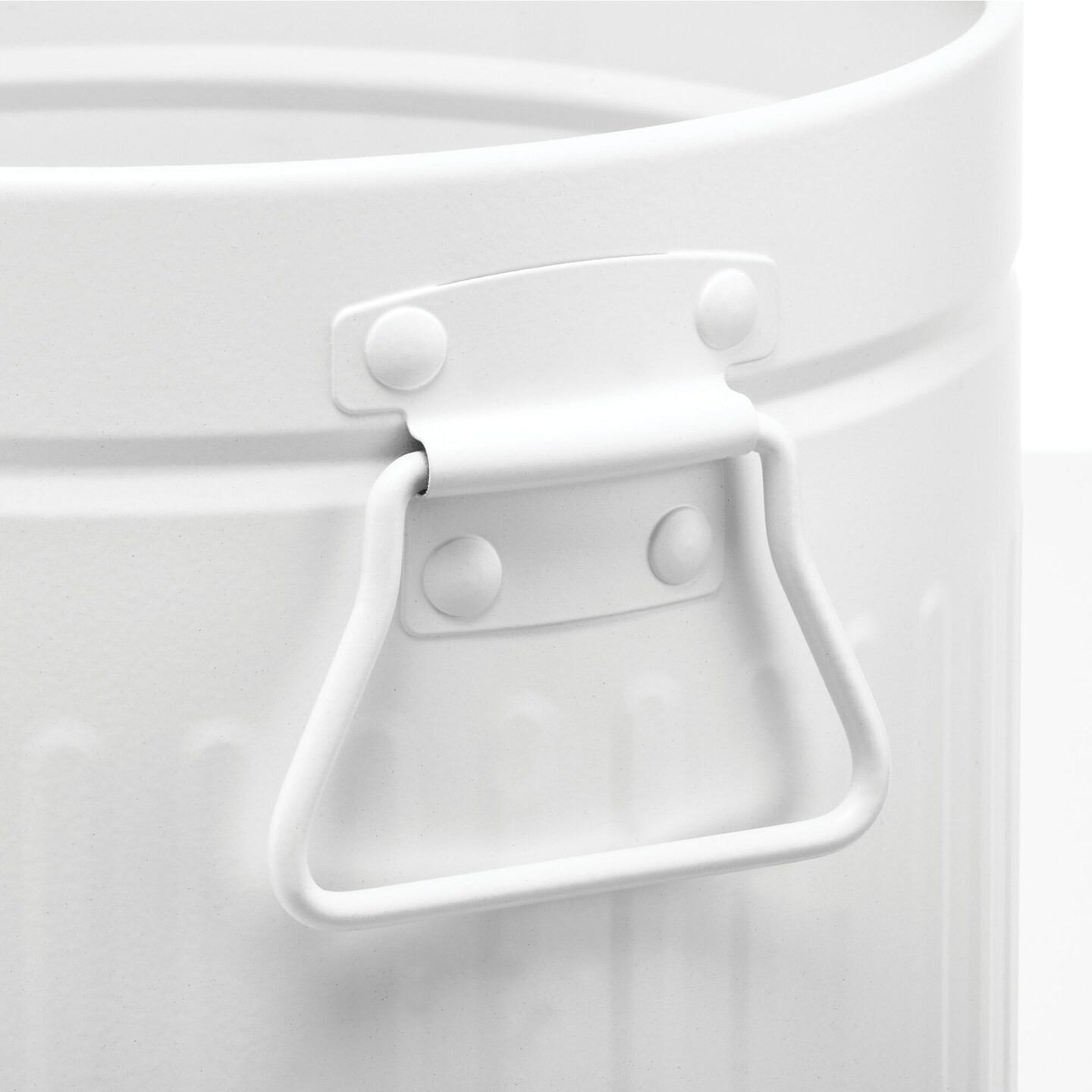 mDesign Steel 2 Gallon Trash Can Wastebasket, Garbage Bin with Handles