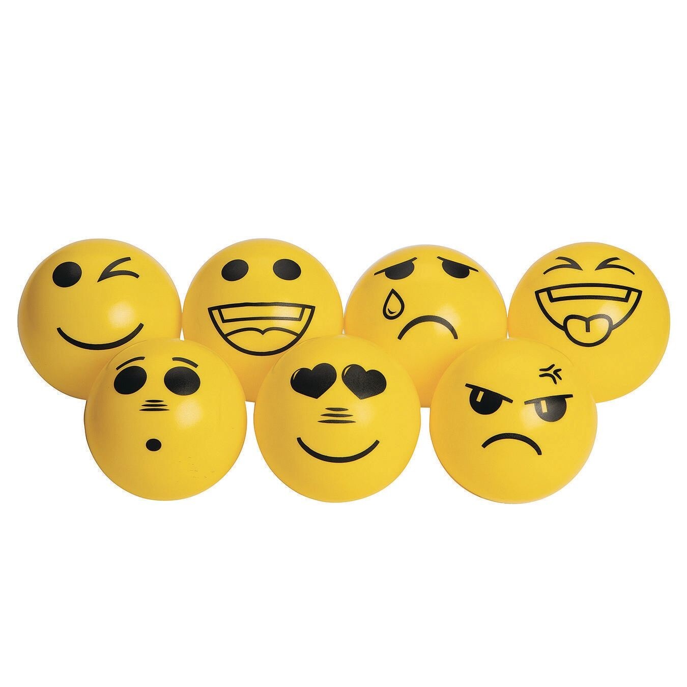 Inflatable Vinyl Emoji Balls, 6&#x22; (Set of 7)