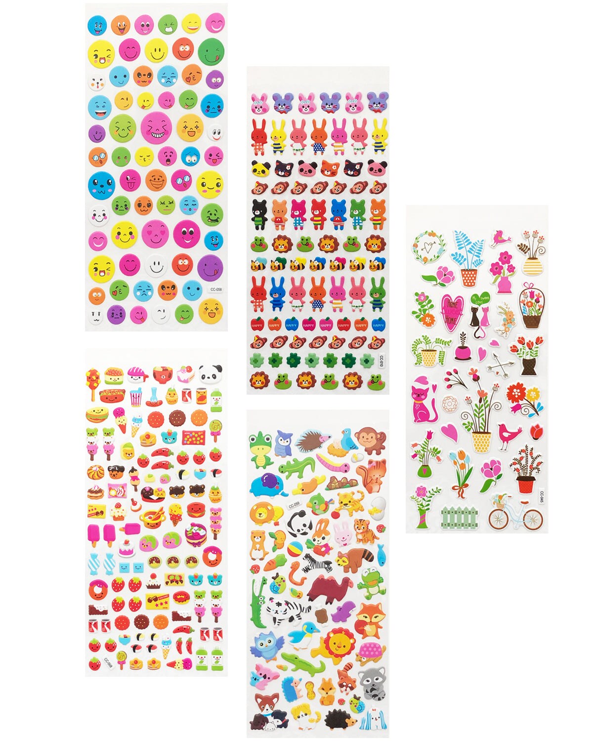 Wrapables 3D Puffy Stickers Bubble Stickers for Crafts & Scrapbooking