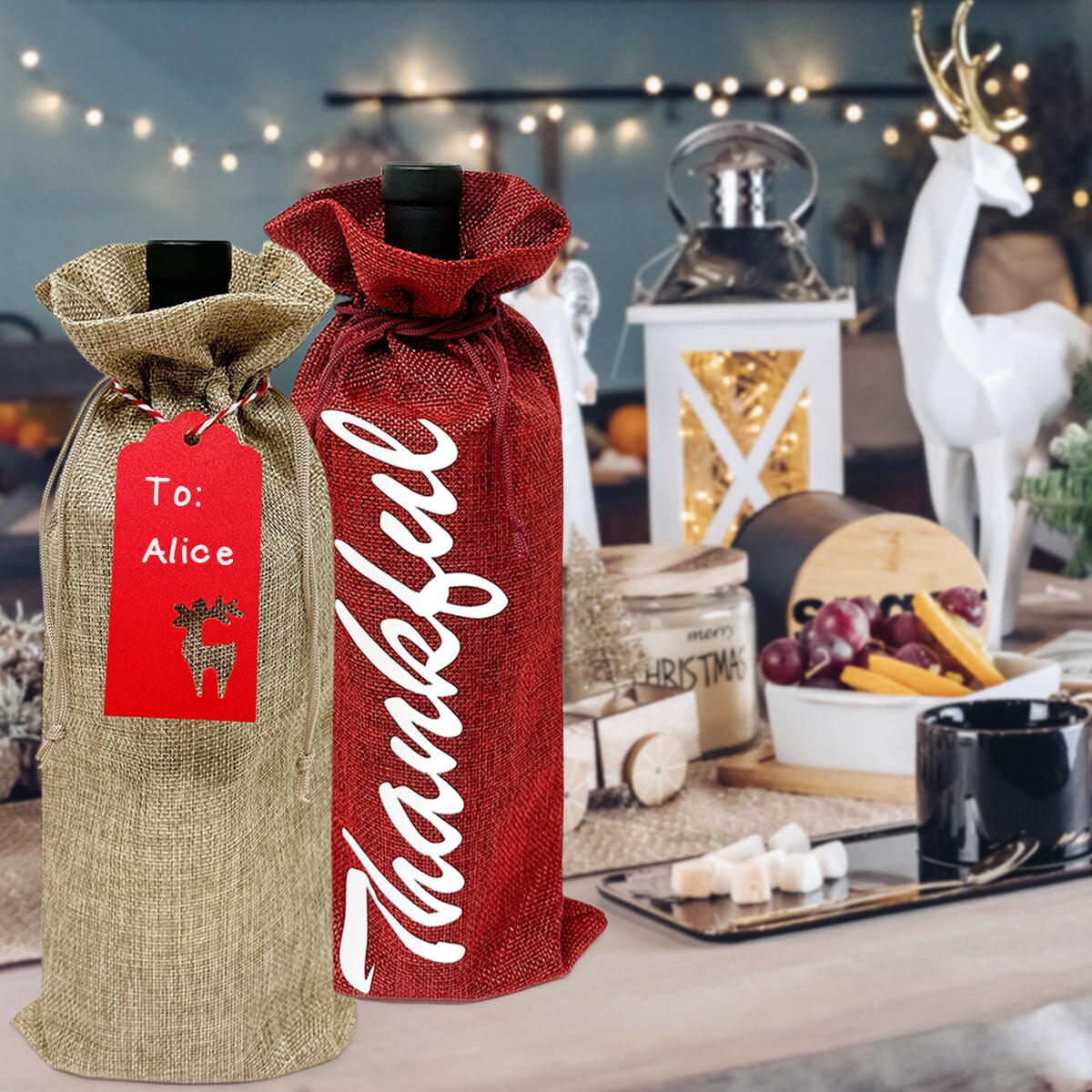 Burlap wine bags michaels sale