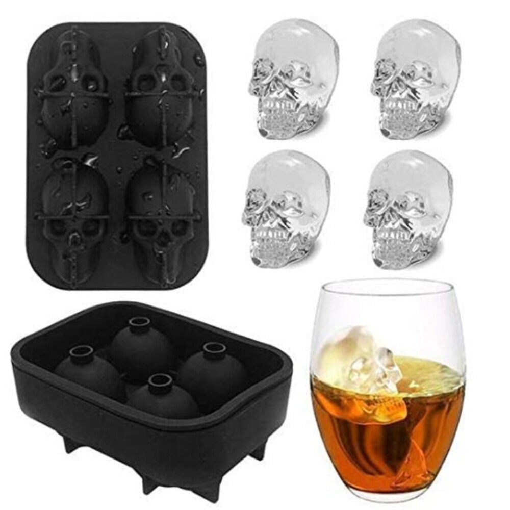 Onetify Skeleton Skull Shape Ice Cube Mold
