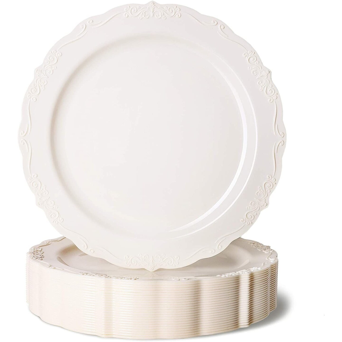 White Triangle Plastic 6 Dessert Plates 10ct.