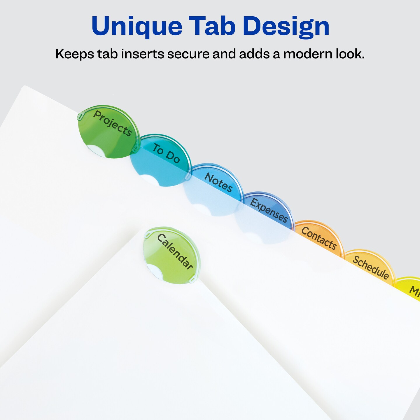 Avery 8-Tab Style Edge Dividers, Insertable Tabs, 2 Sets of 11201